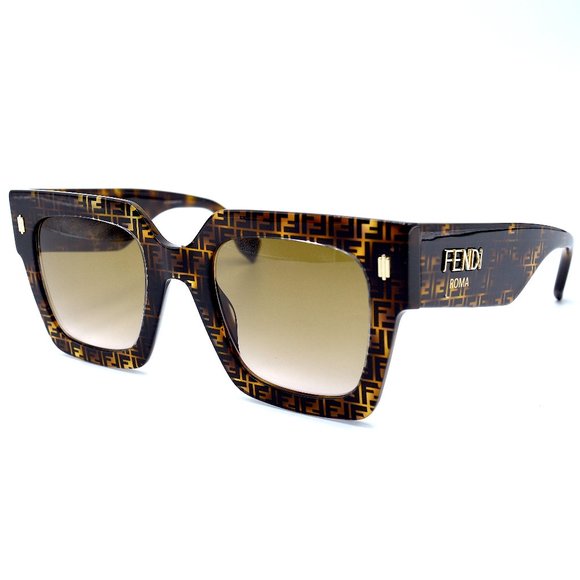 Fendi Accessories - FENDI FF0457/G/S 2VM HAVANA PATTERN LOGO SUNGLASSE